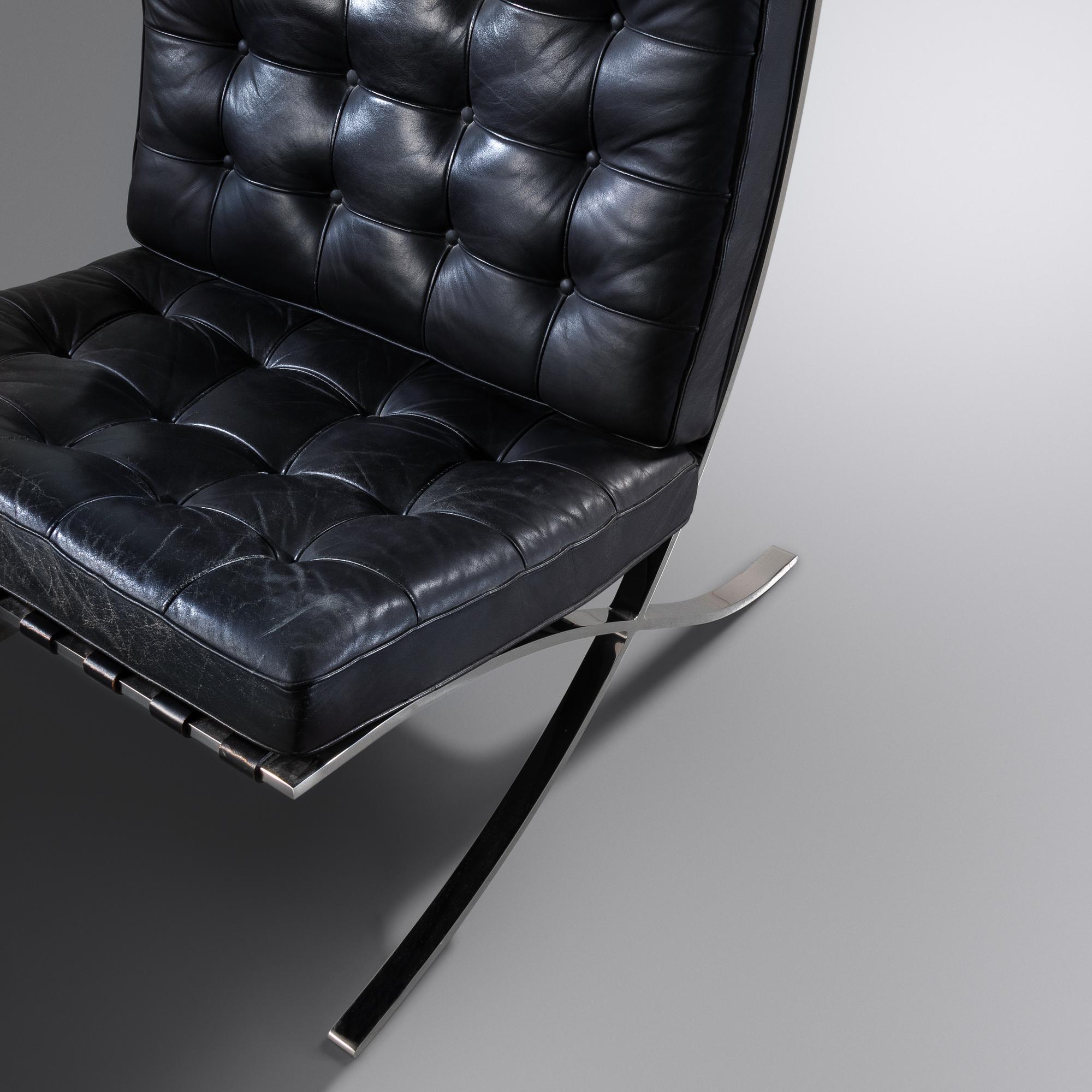 Pair of Barcelona Chairs Knoll International, USA