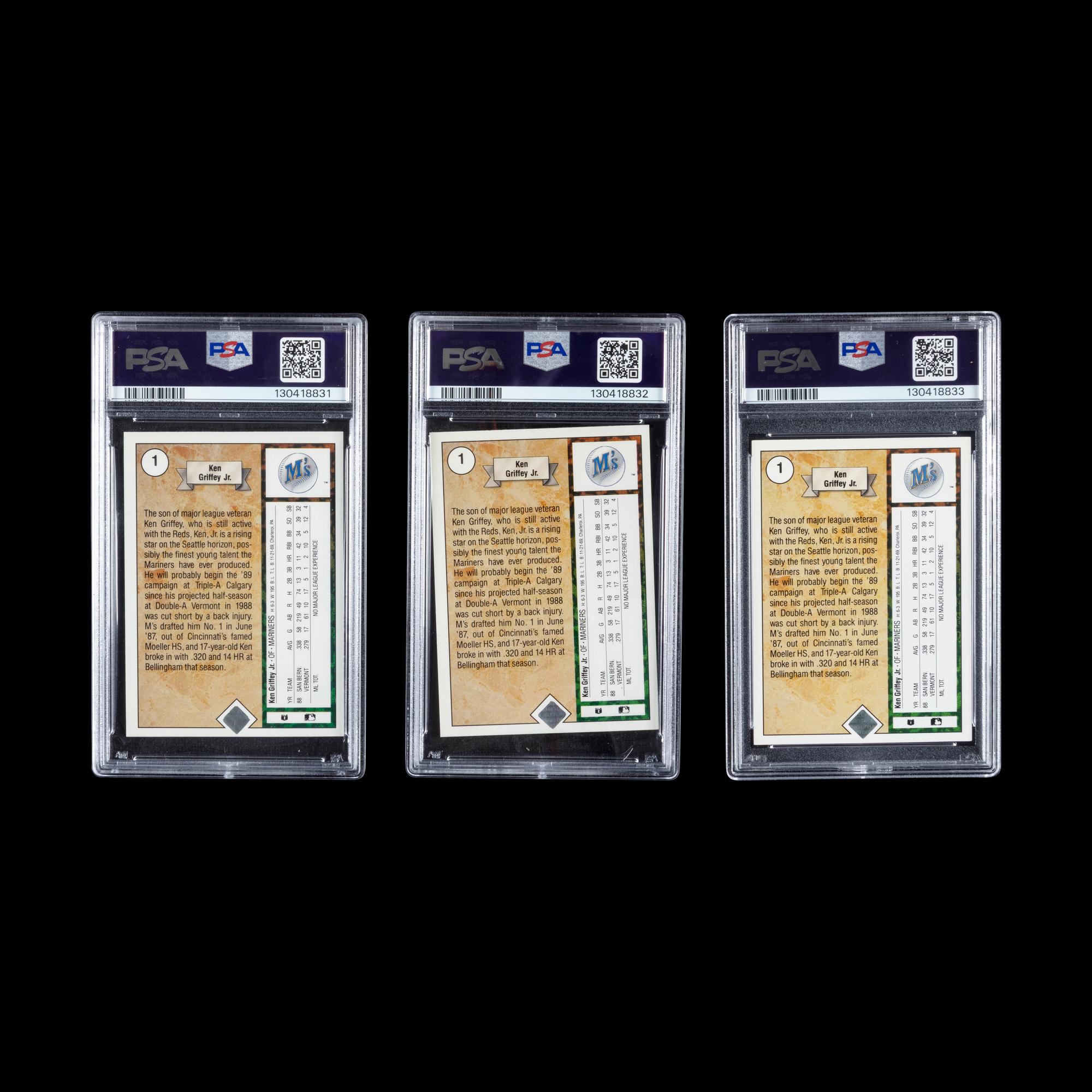 A Collection of PSA Graded 1989 Upper Deck Ken Griffey Jr. Rookie Baseball Cards