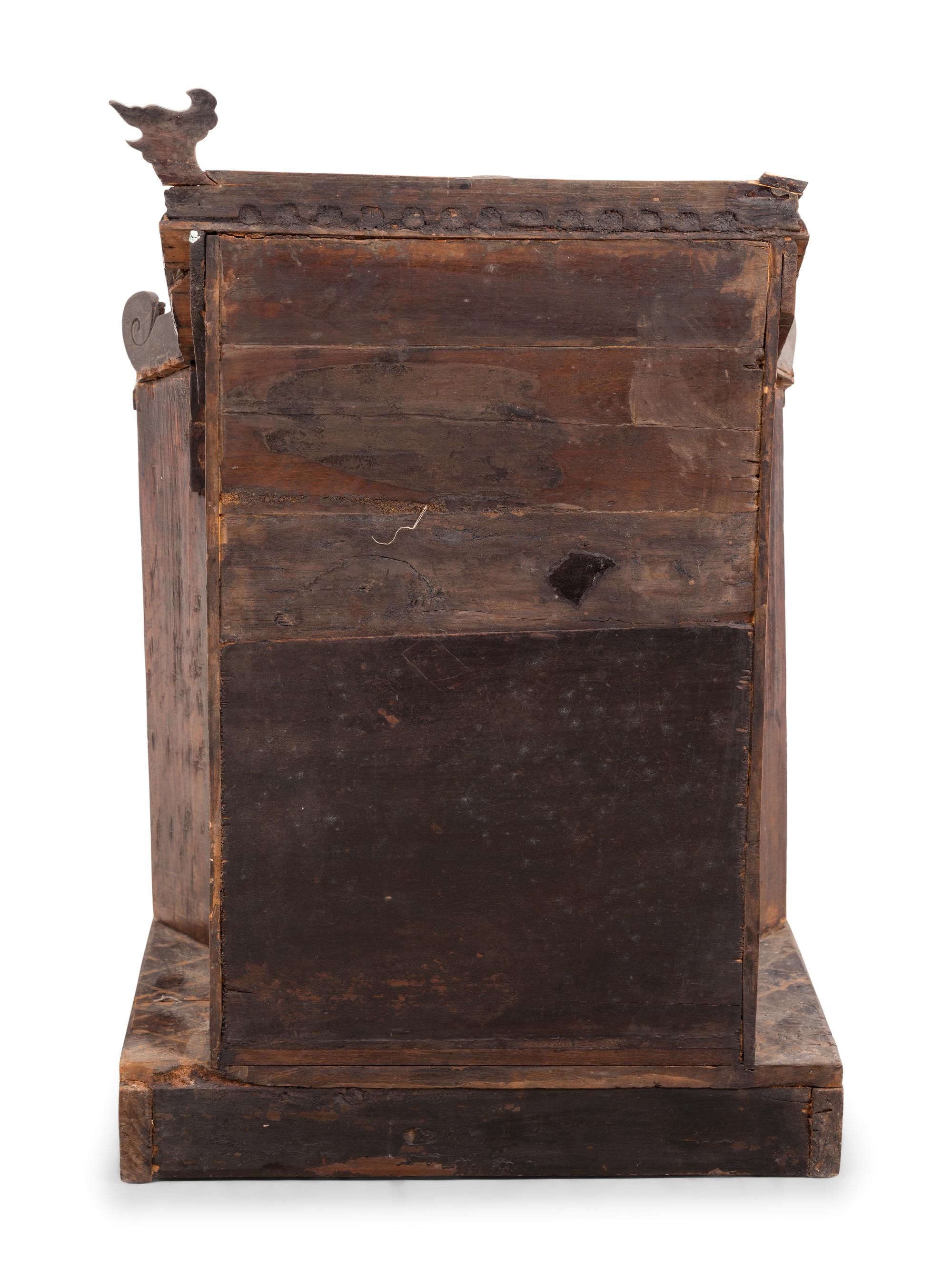A Chinese Carved and Painted Wood Shrine