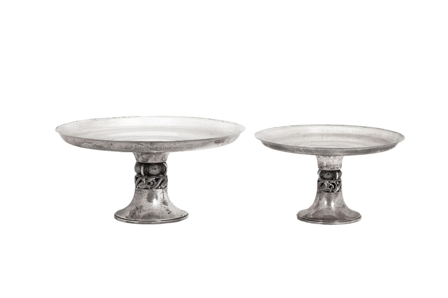 Two American Silver Jensen Style Compotes
