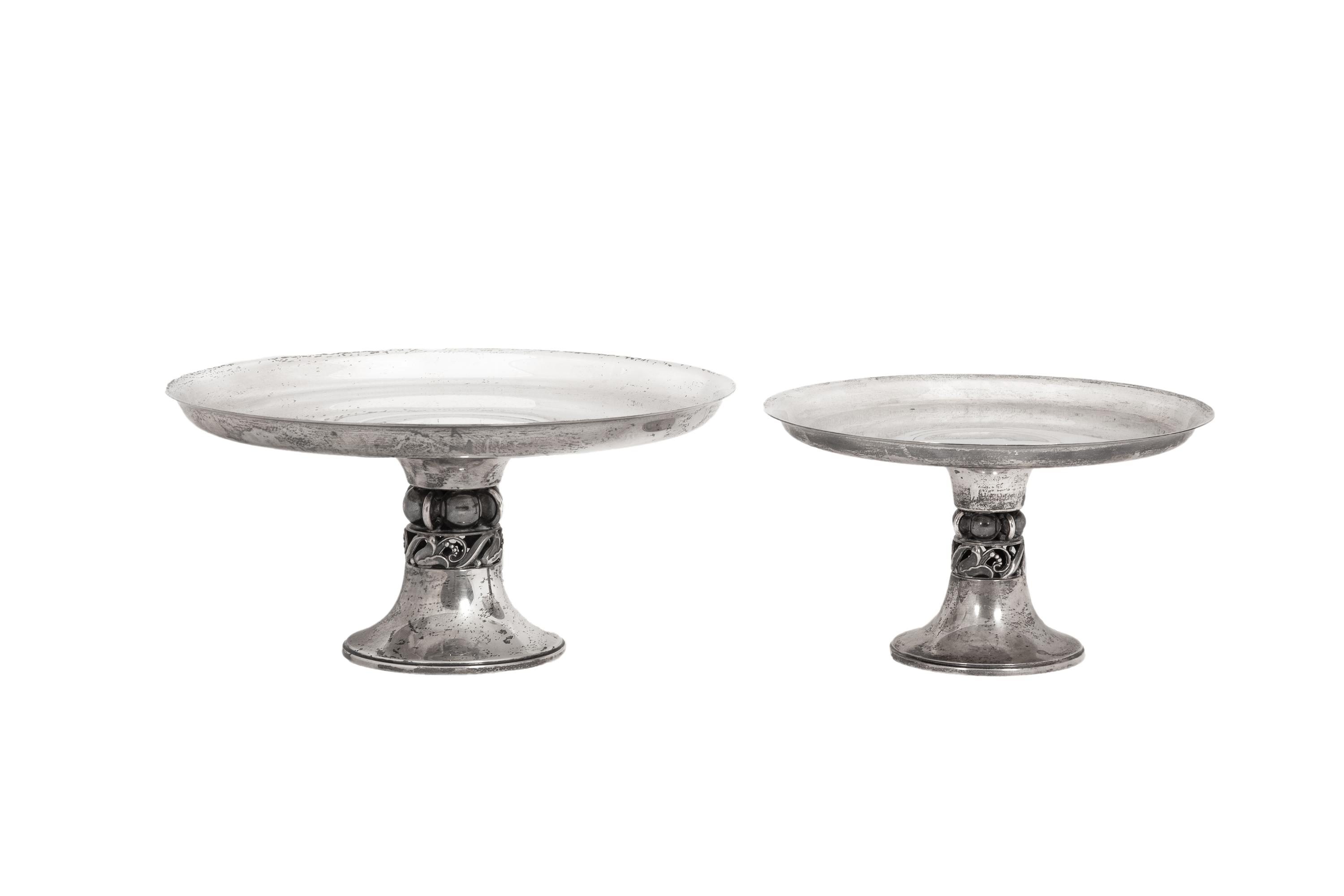 Two American Silver Jensen Style Compotes