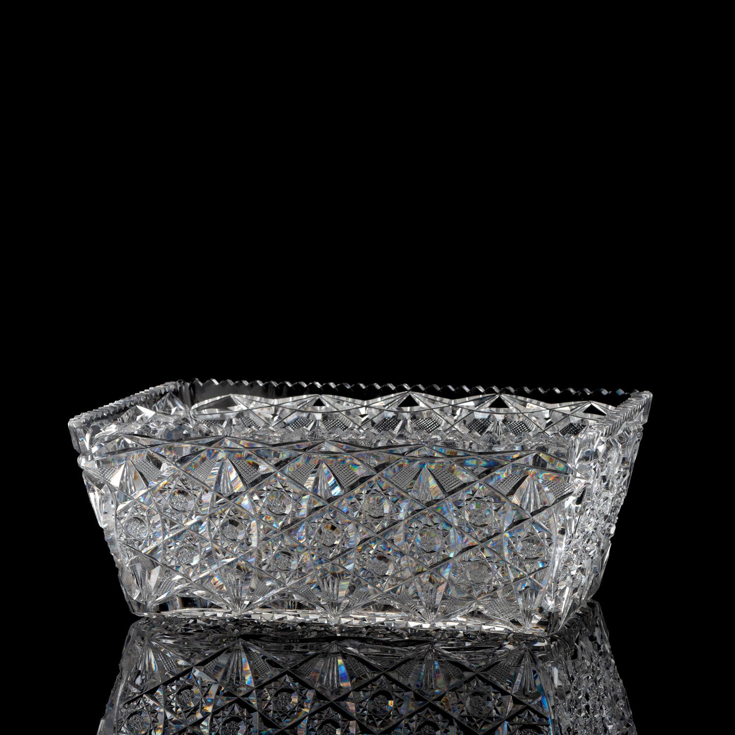 A Brilliant-Period Cut Glass Rectangular Bowl