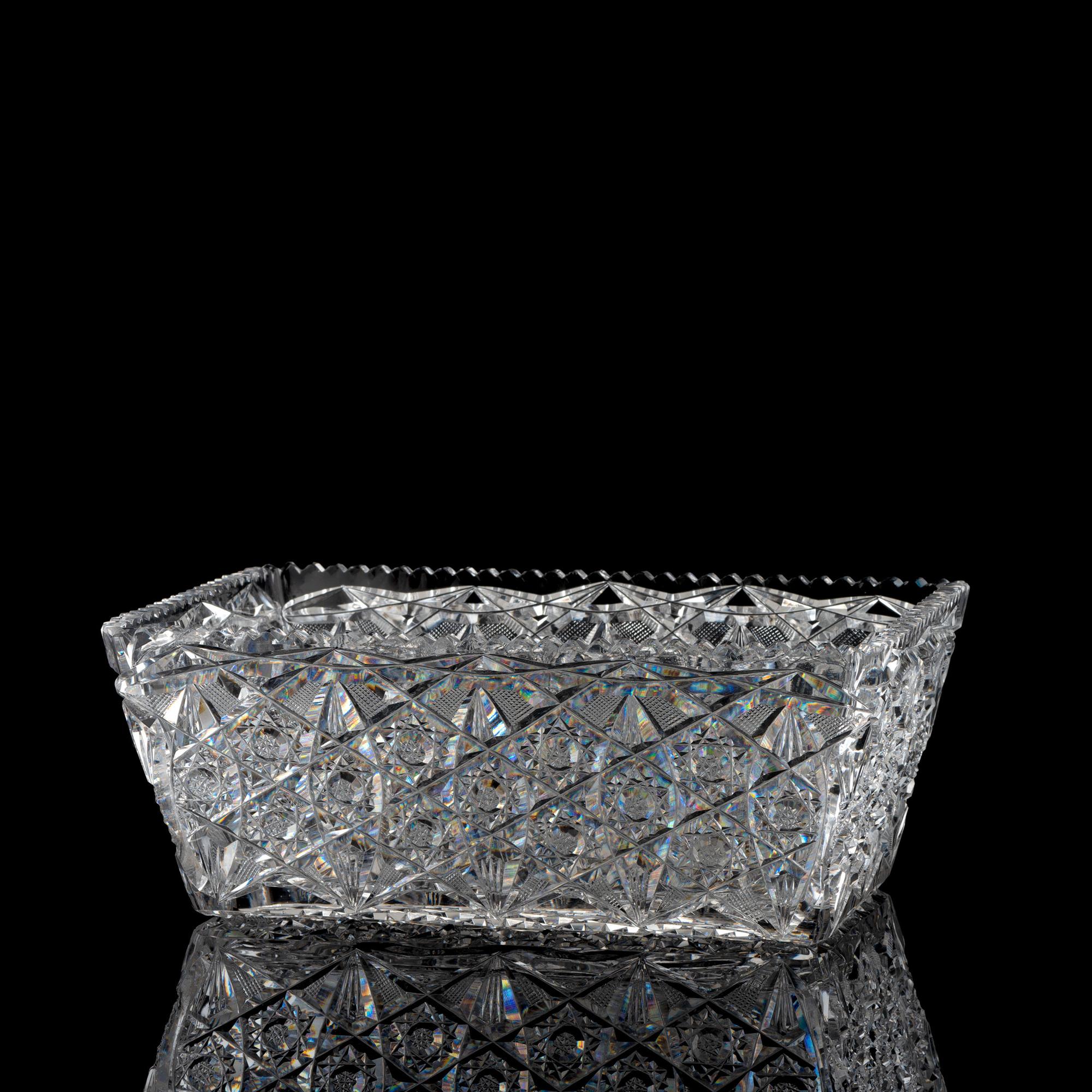 A Brilliant-Period Cut Glass Rectangular Bowl