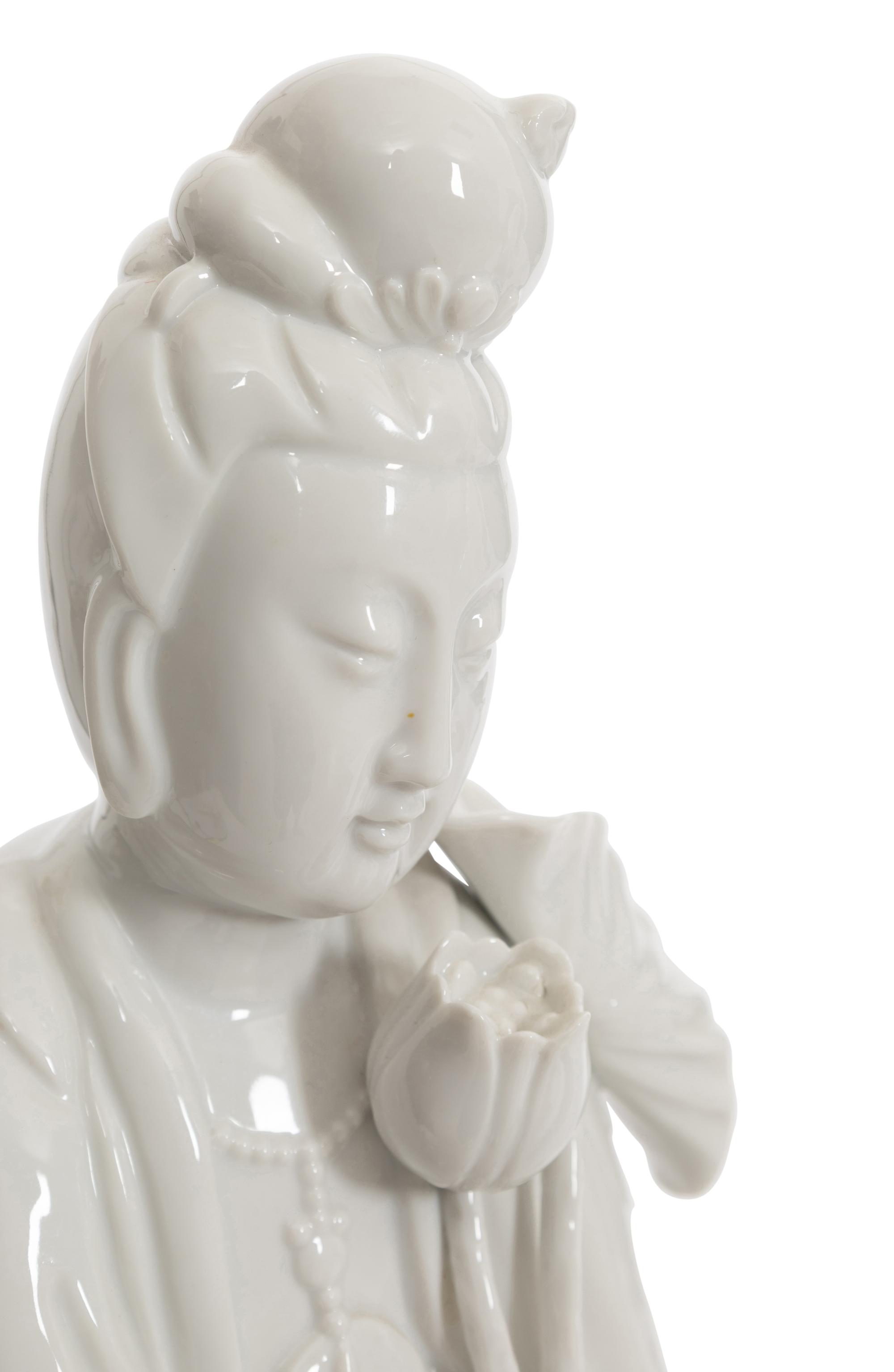 Two Pairs of Blanc-de-Chine Figures