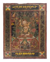 A Large Tibetan Thangka of Chakrasamvara and Consort