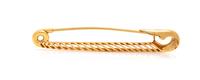 A 14 Karat Yellow Gold Safety Pin Brooch,