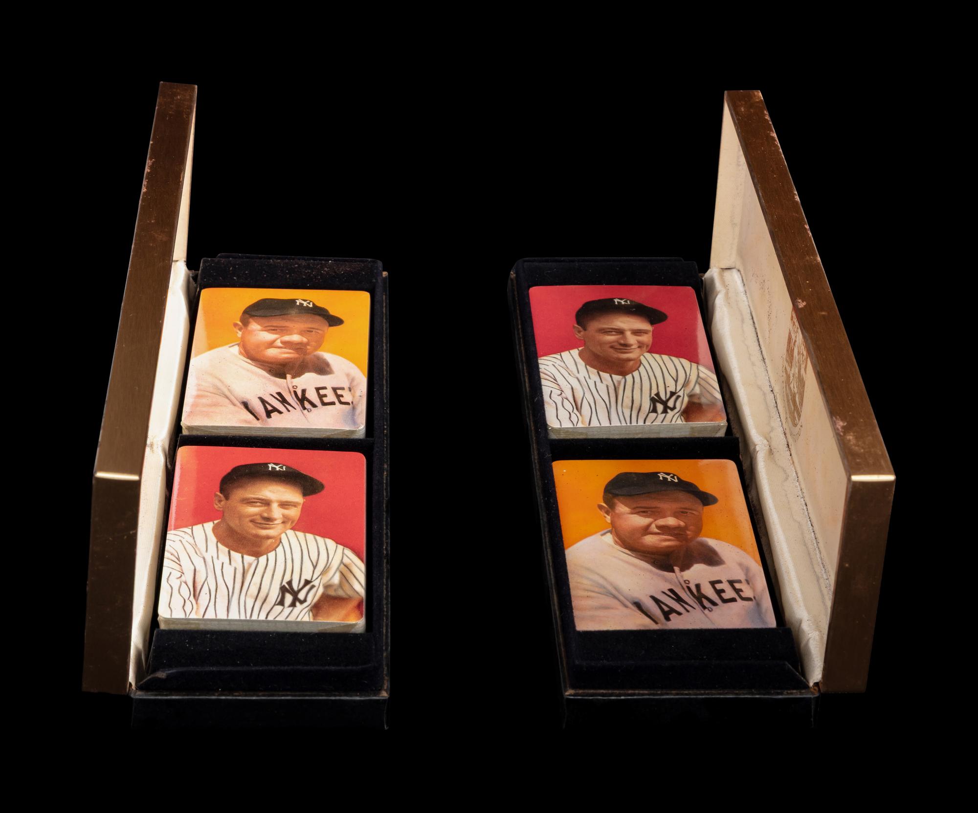 A Group of Two 1973 Smithsonian Baseball Playing Card Factory Sets Featuring Babe Ruth and Lou Gehrig