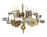 A Dutch Baroque Brass Fourteen-Light Chandelier