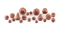 Collection of Miniature Sgraffito Redware Seed Jars Lot is located and will ship from Cincinnati, Ohio.