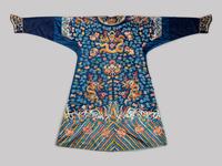 A Blue Ground Embroidered Silk Dragon Robe, Jifu