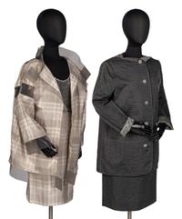 Two Three-Piece Ensembles and Skirt by Geoffrey Beene