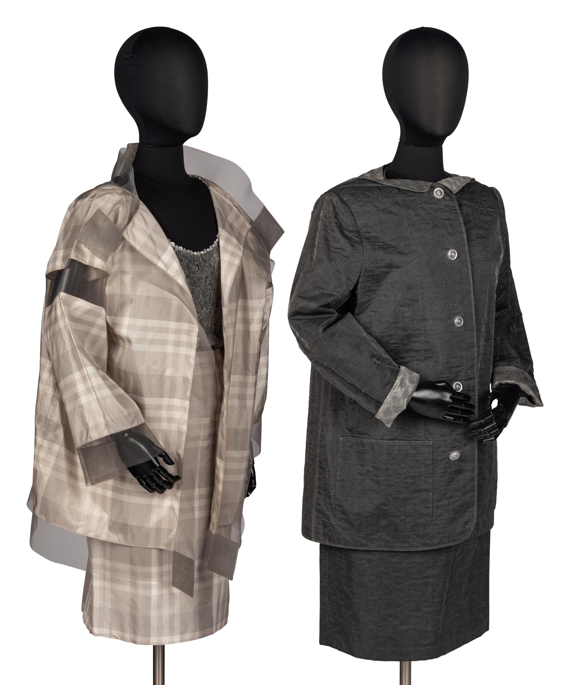 Two Three-Piece Ensembles and Skirt by Geoffrey Beene