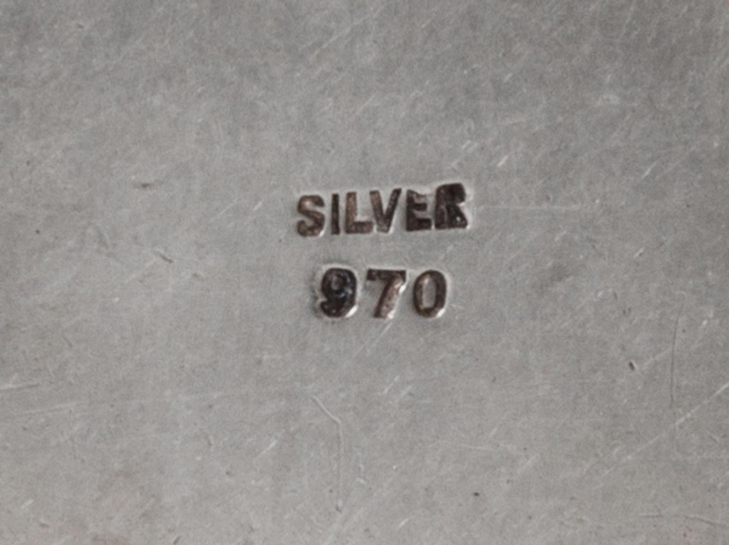 Four Silver Purse Articles, 20th Century, comprising a compact stamped sterling silver/37, a lipstick case stamped 950/silver, a pill b