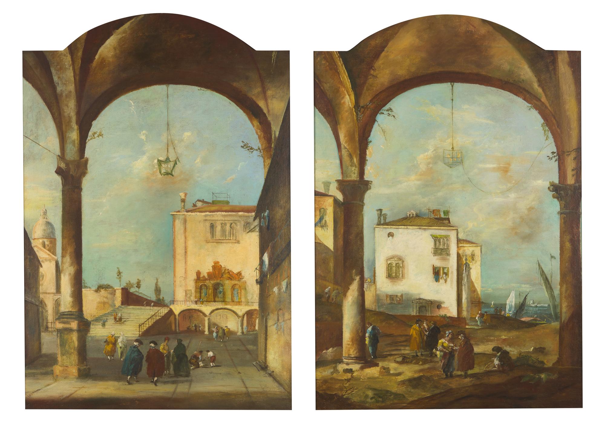 Architectural Capricci (a Pair)