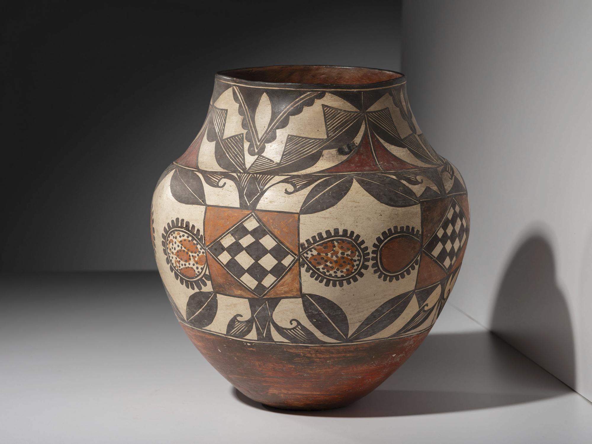Acoma Four-Color Pottery Olla