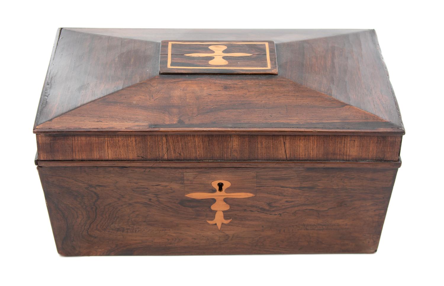 A Late Regency Inlaid Rosewood Tea Chest