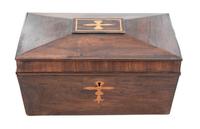 A Late Regency Inlaid Rosewood Tea Chest