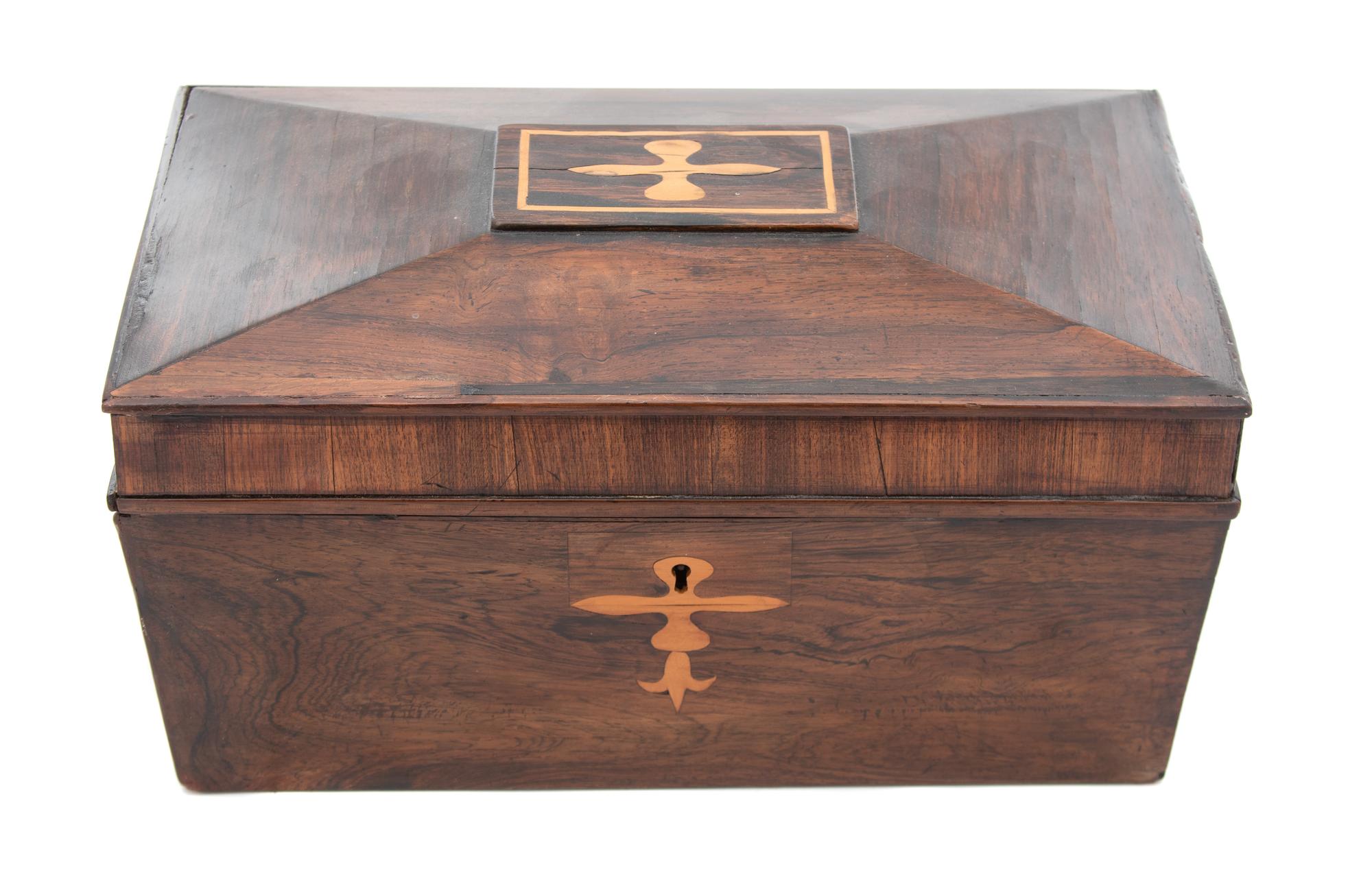 A Late Regency Inlaid Rosewood Tea Chest