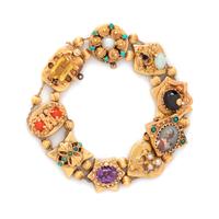 YELLOW GOLD AND MULTIGEM SLIDE BRACELET
