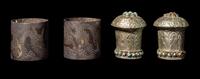Two Pairs of Japanese Metal Scroll Ends