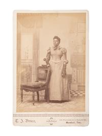 [EARLY PHOTOGRAPHY] -- [WESTERN AMERICANA]. BRUCE, T.J., photographer. Cabinet card of African American woman. Marshall, TX.