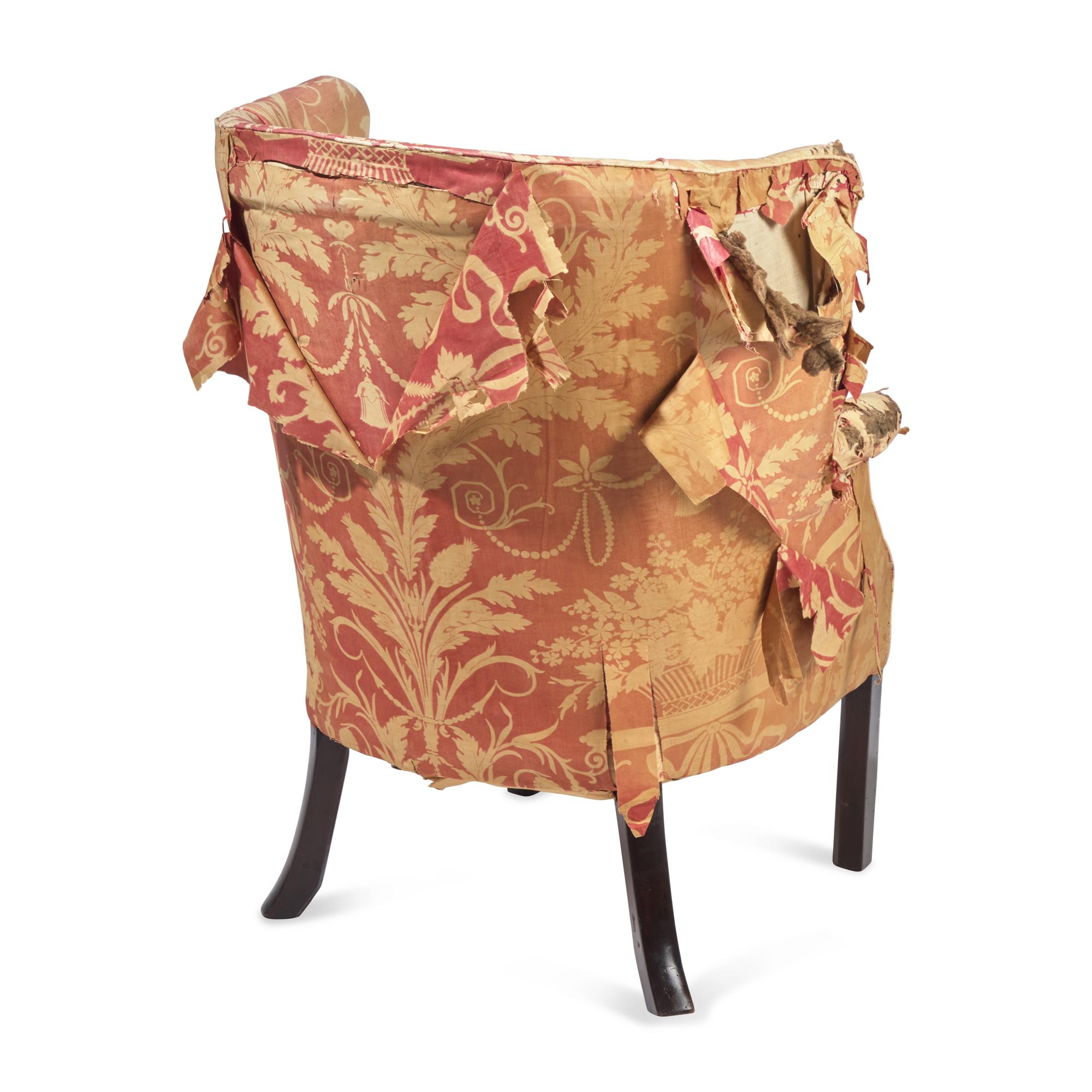 A Federal Mahogany Barrel-Back Easy Chair