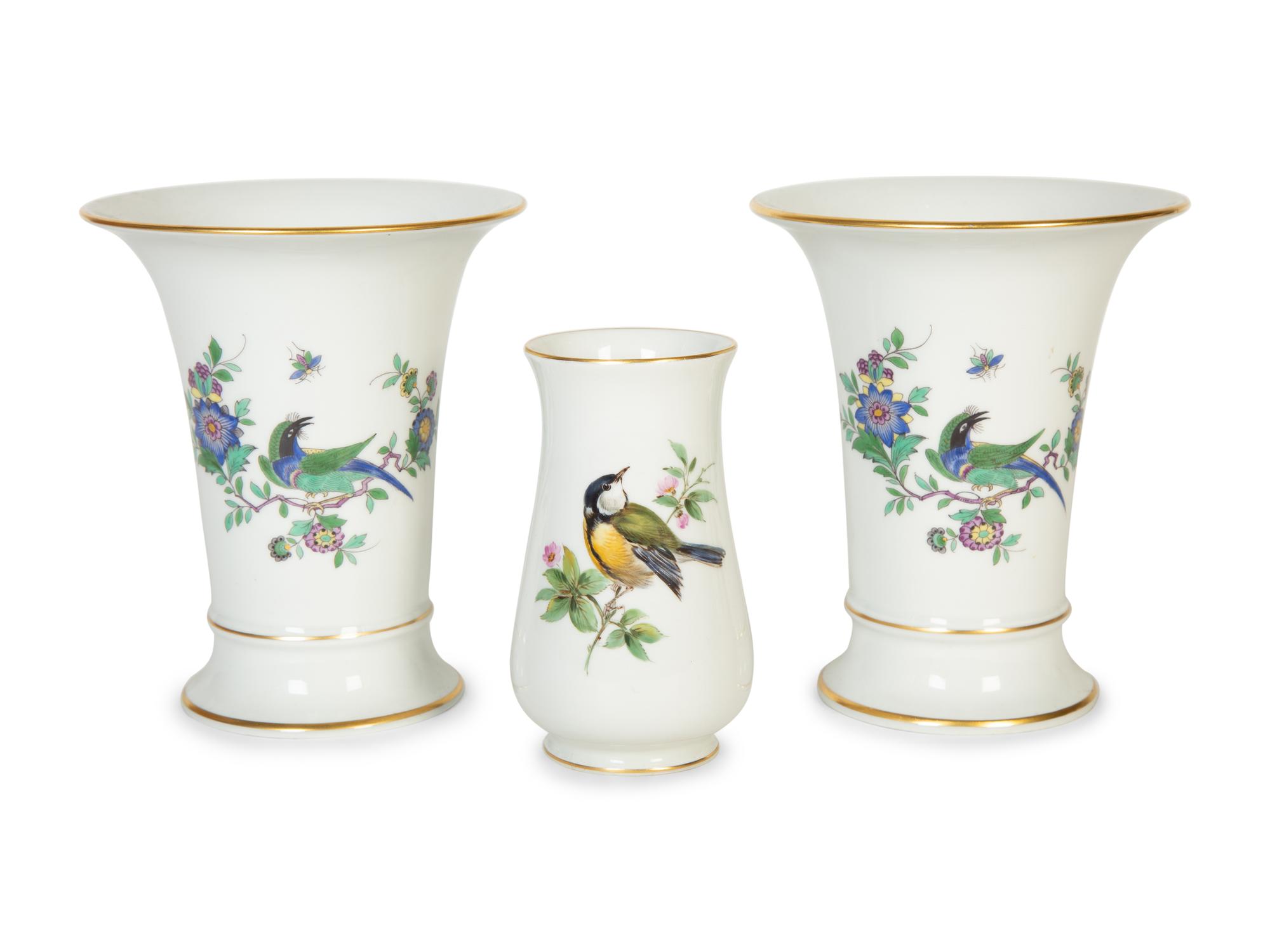 Three Meissen Porcelain Vases