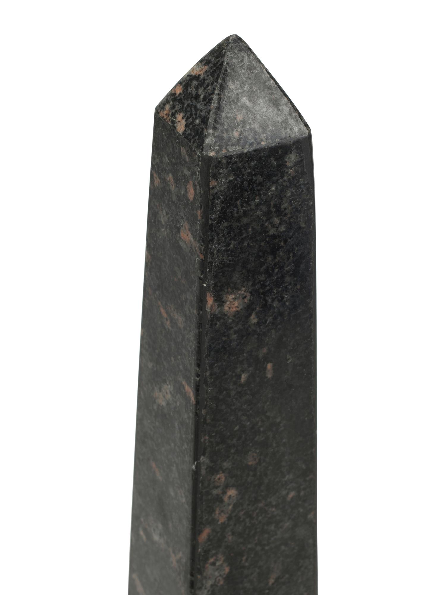 A Pair of Large Gilt Bronze Mounted Vari-Color Granite Obelisks