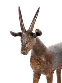 A Pair of Indian Painted Wood Models of Deer