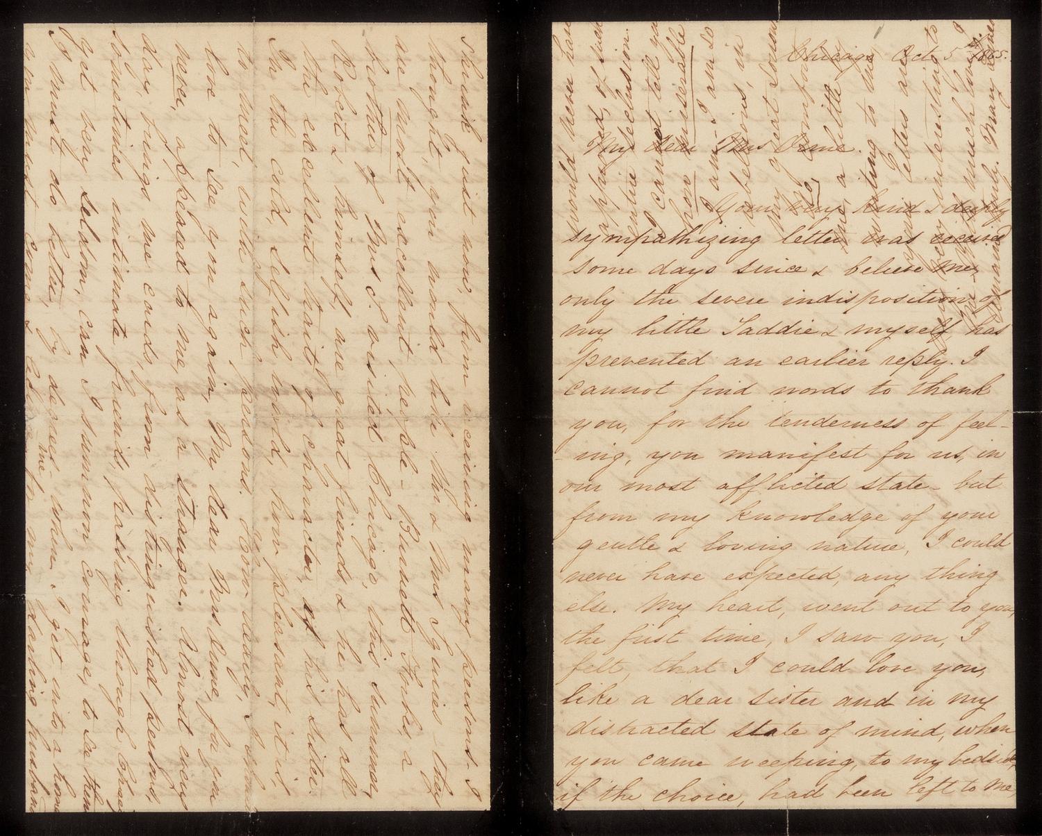 LINCOLN, Mary Todd (1818-1882). Autograph letter signed ("Mary Lincoln") to Sally Orne. Chicago, 5 October 1865.