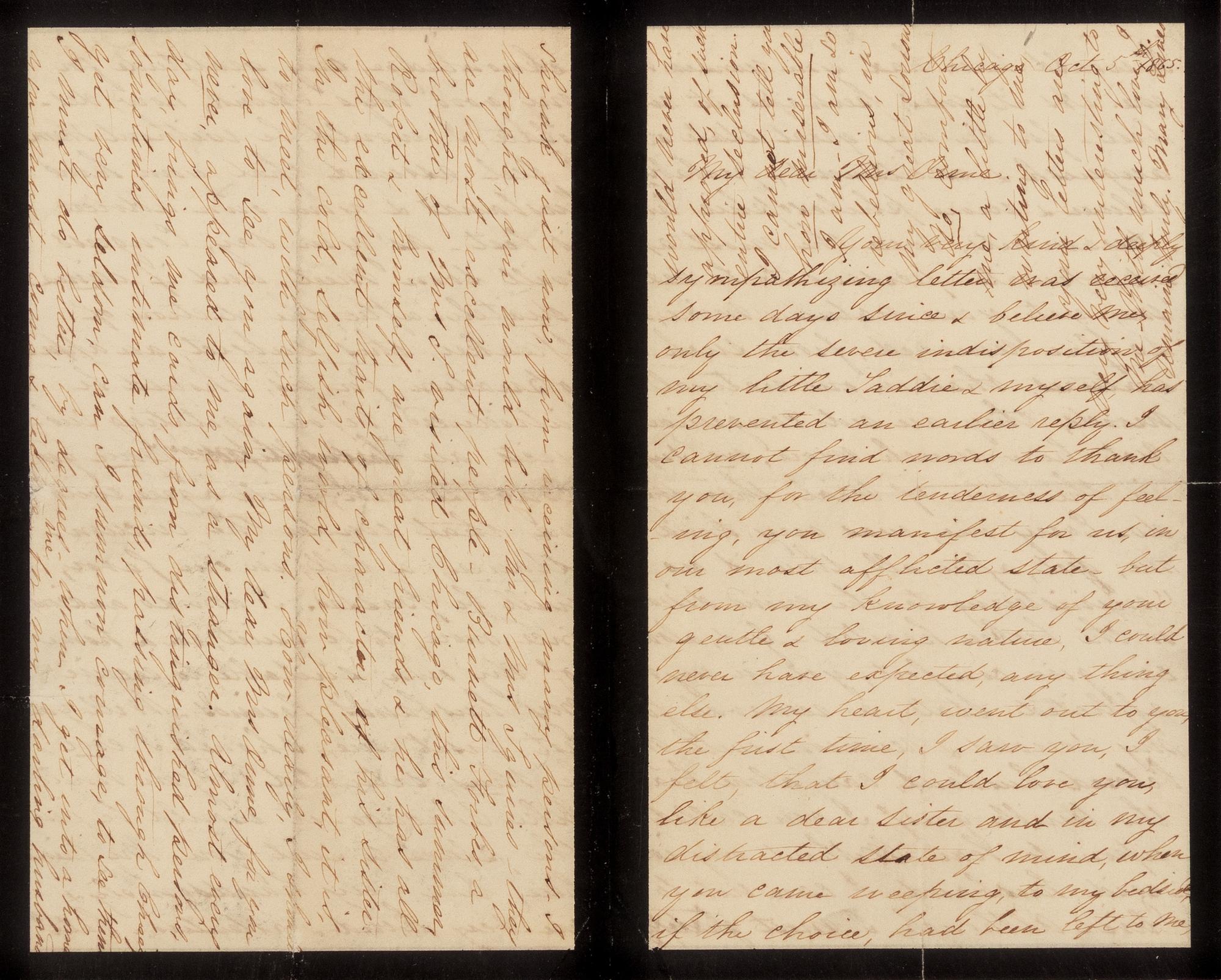 LINCOLN, Mary Todd (1818-1882). Autograph letter signed ("Mary Lincoln") to Sally Orne. Chicago, 5 October 1865.