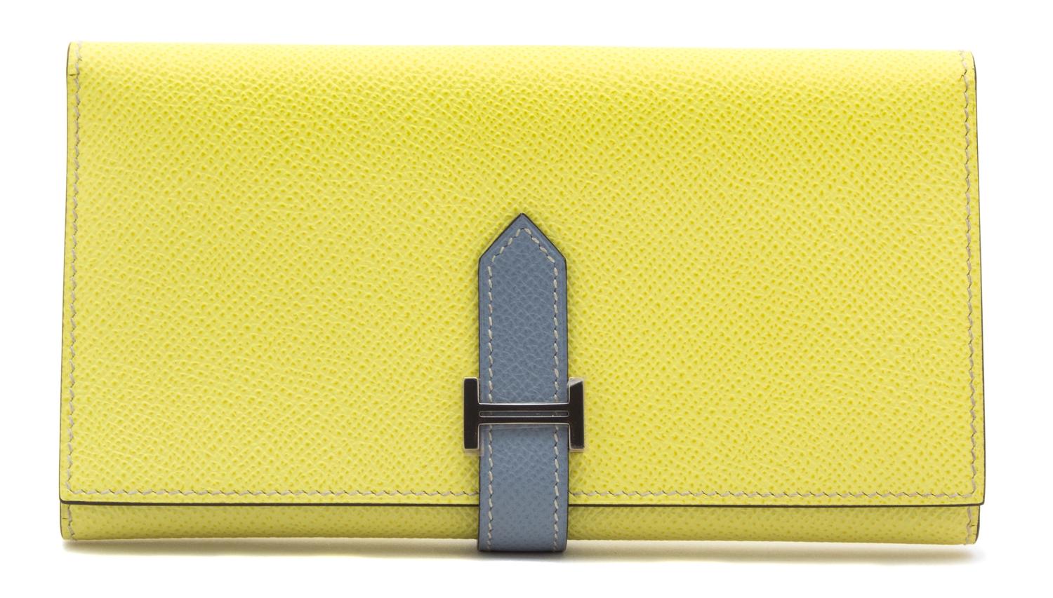 An Hermes Bearn Bicolor Trifold Wallet,