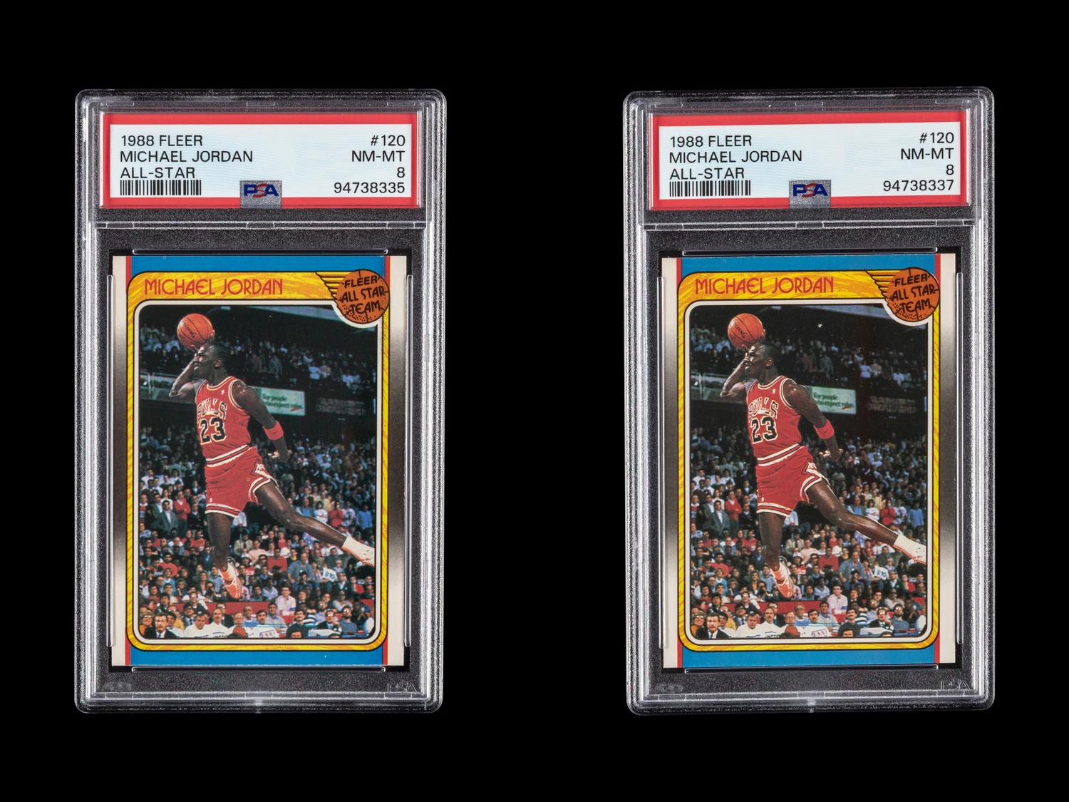 A Collection of PSA Graded 1988 Fleer Michael Jordan All Star Basketball Cards No. 120 (PSA 8 NM-MT)
