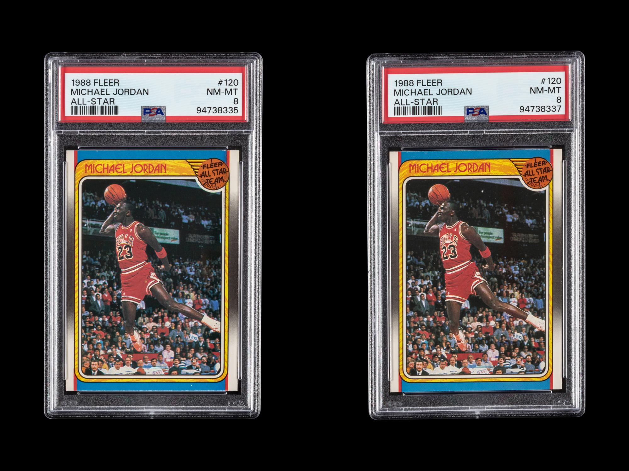 A Collection of PSA Graded 1988 Fleer Michael Jordan All Star Basketball Cards No. 120 (PSA 8 NM-MT)