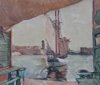 Charles-Joseph Apy-Vives, (French, 1874-1937), Harbor