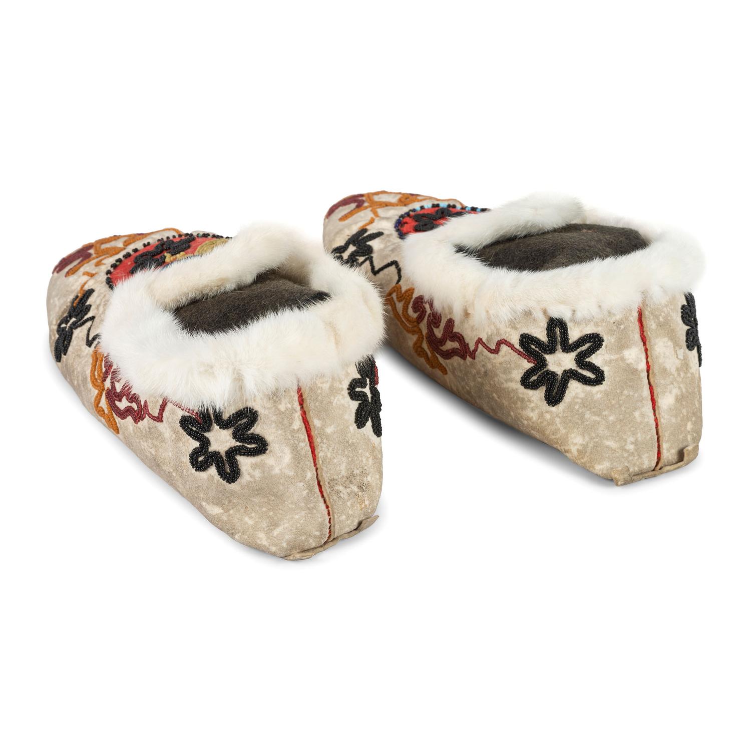 Tlingit Beaded Hide Moccasins