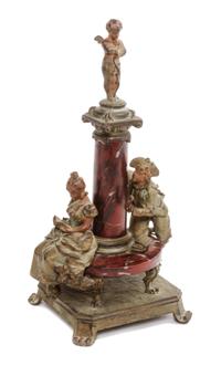 A Continental Marble and Bronze Figural Group Height 10 inches. — AFTER MAXIM