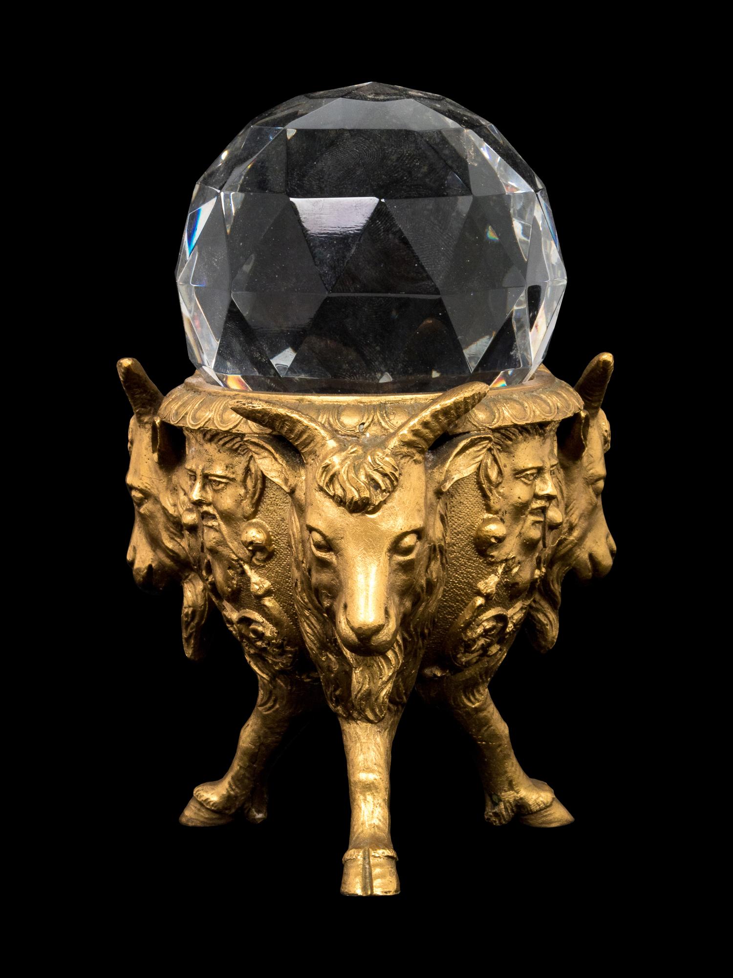 A Neoclassical Gilt Bronze Small Coupe with a Cut Glass Ornament