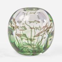 Edward Hald (Swedish, 1883-1980) "Graal" Fish Vase, Orrefors, Sweden, designed 1936, the present lot 1947
