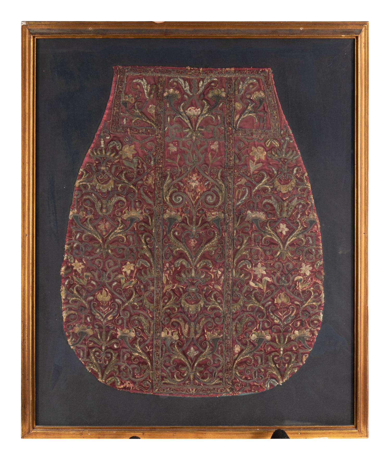A Framed Embroidered Vestment