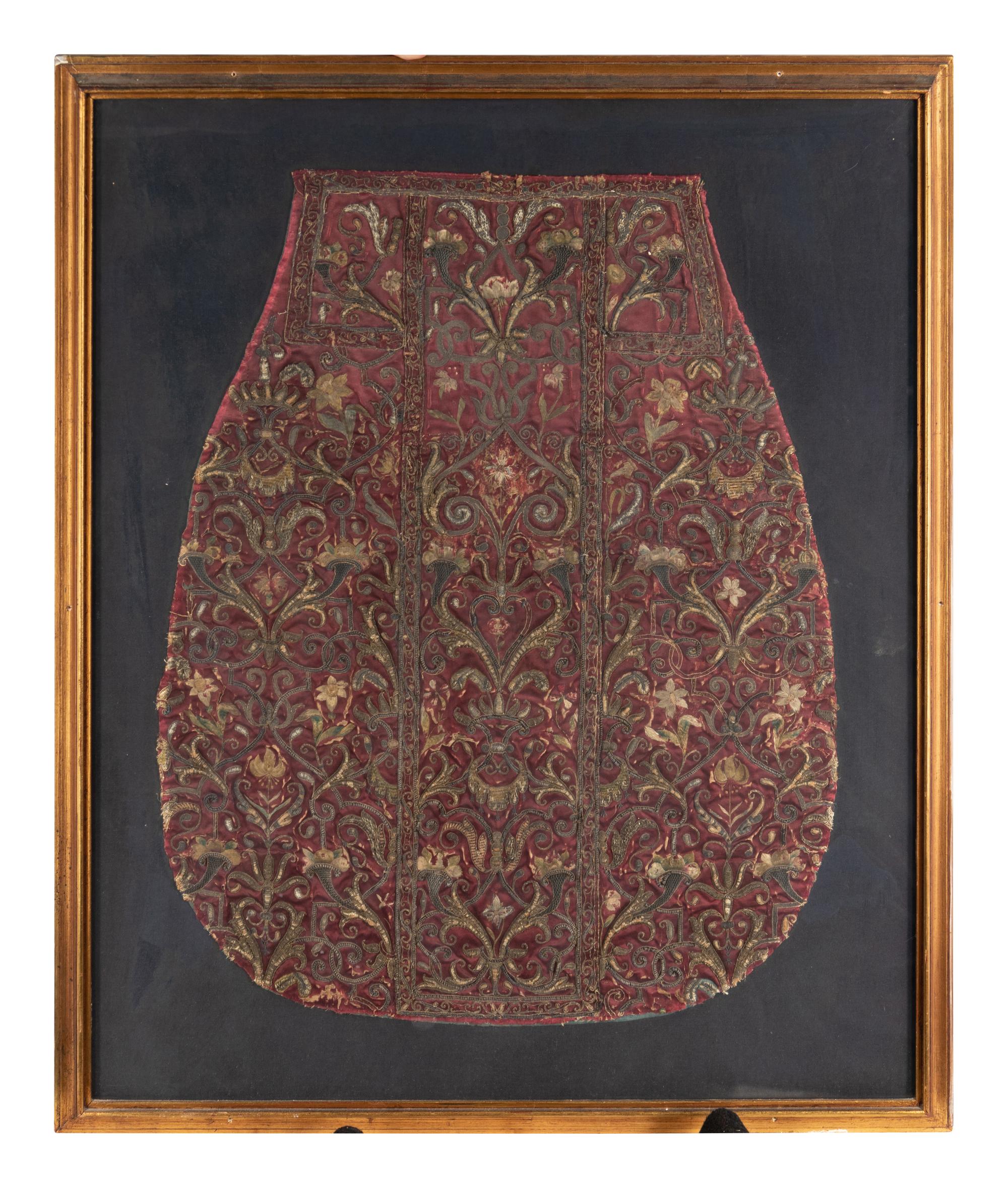 A Framed Embroidered Vestment