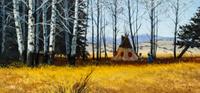 Gerry Metz, (American, b. 1943), Meeting in an Aspen Grove