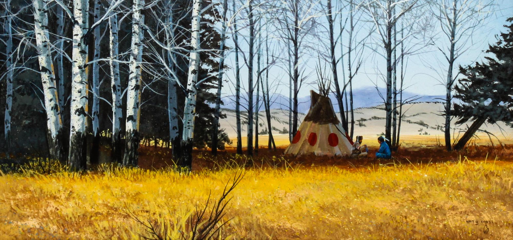 Gerry Metz, (American, b. 1943), Meeting in an Aspen Grove