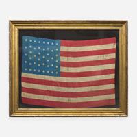 A 44-Star printed silk American National Parade Flag commemorating Wyoming statehood Dated, "1908"