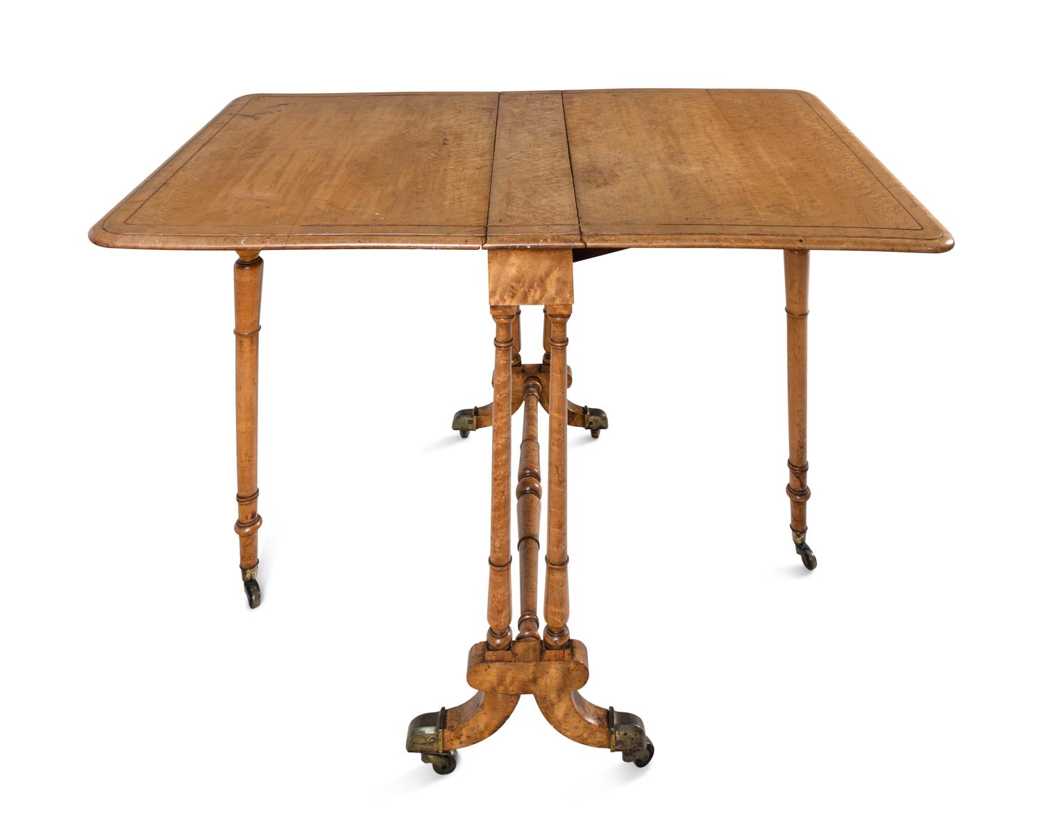 A Victorian Bird's Eye Maple Sutherland Table