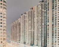 Peter Bialobrzeski (born 1961) Shenzen (gray sky, buildings on diatonal), from the series "Neon Tigers", 2001