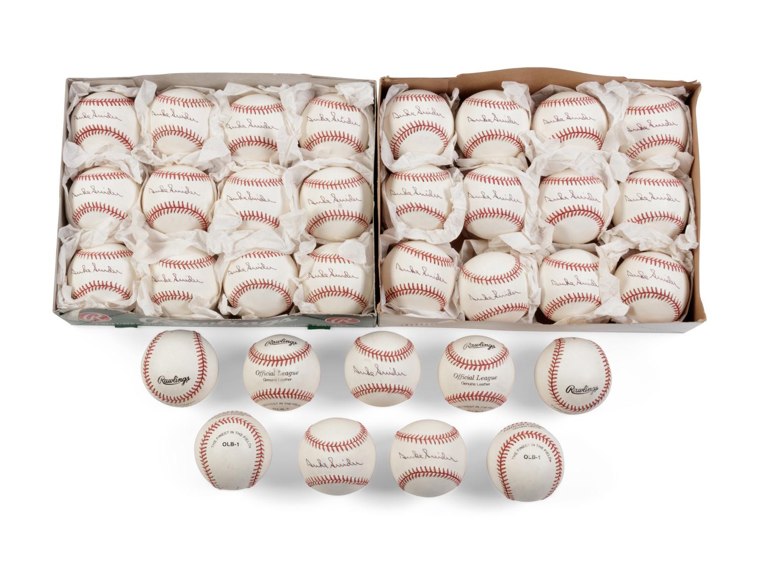A Group of 33 Duke Snider Signed Baseballs,