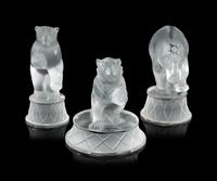 A Group of Three Lalique Circus Animals