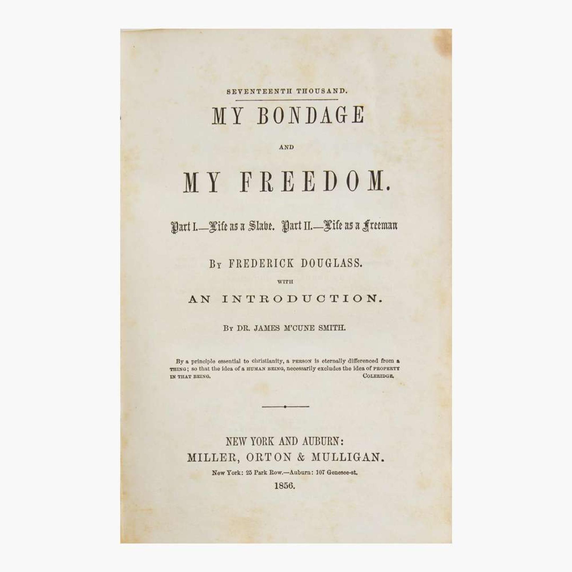 [African-Americana] Douglass, Frederick My Bondage and My Freedom