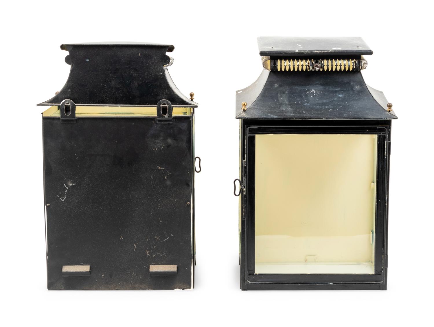 A Pair of Victorian Style Tole Carriage Lights